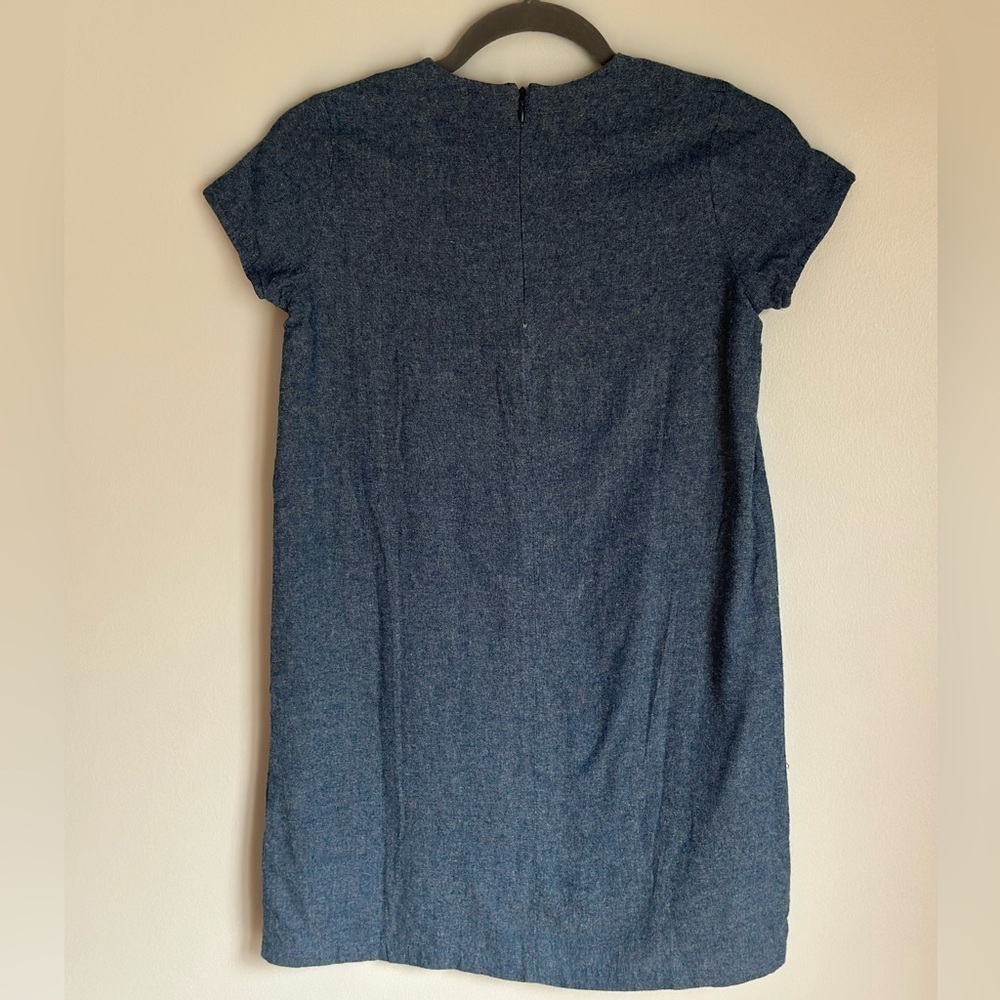 ToobyDoo Girls Cara Shirt dress Chambray Flannel Size 12 Denim Zipper Pockets - Picture 3 of 9